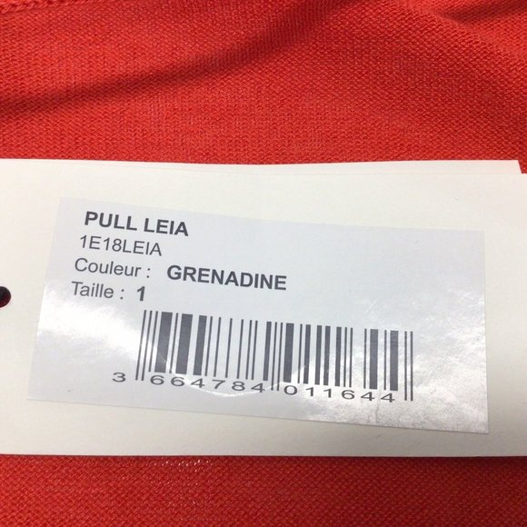 Ba&Sh Womens Solid Knit Open Twist Back Cashmere Silk Sweater Red - Picture 6 of 12